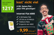 6-GB Datenflatrate im Telekom Netz für nur 9,99 Euro / Monat!