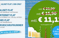 SIM only nur 1.111 Stück: Allnet-/SMS-/Daten-Flat (1GB) im Telekom Netz für nur 11,11 Euro