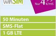 Immer noch zu haben: 50 Freiminuten, SMS-Flat, 1GB LTE im o2-Netz monatlich kündbar für nur 4,99 € pro Monat