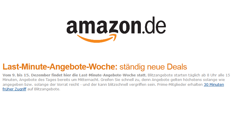 Amazon Last-Minute-Angebote-Woche: Deals 15.12.2015