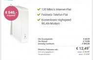 Kabel-Internet Angebot: bis zu 120Mbit/s Download für rechnerisch nur 14,99 Euro pro Monat!